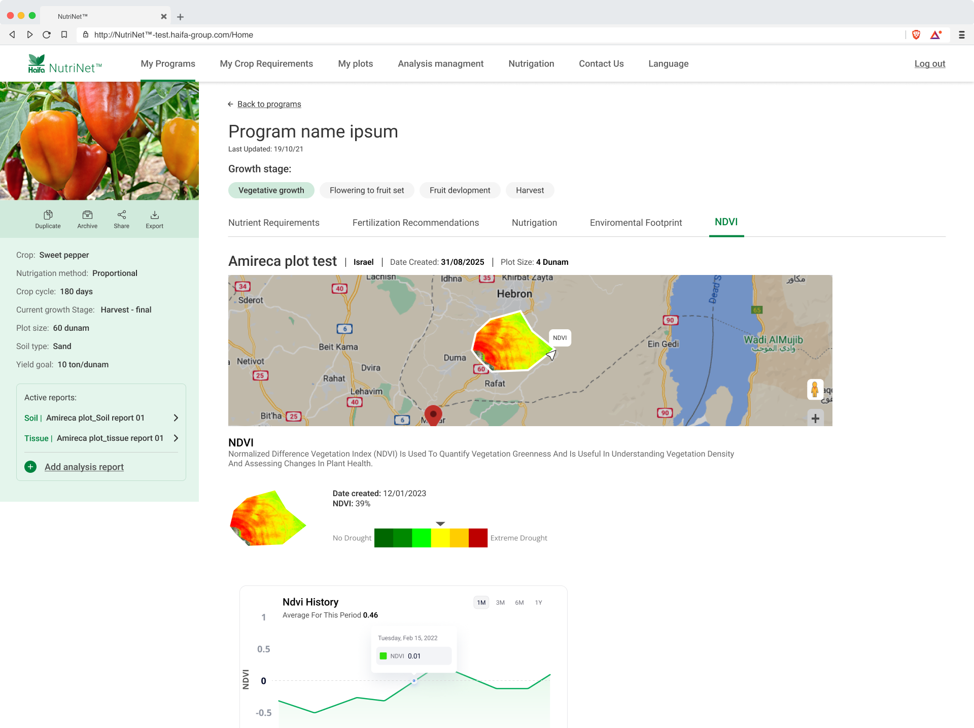 NutriNet — NDVI Satellite Field Analysis